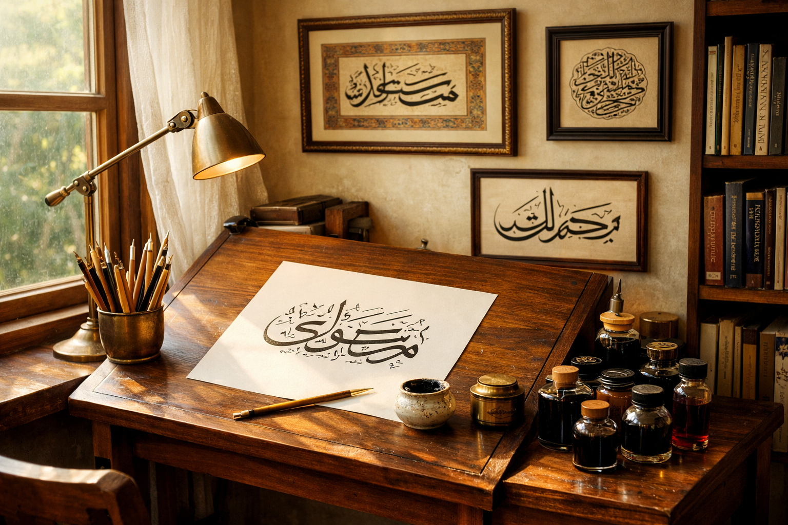 Kaligrafi çalışma masası